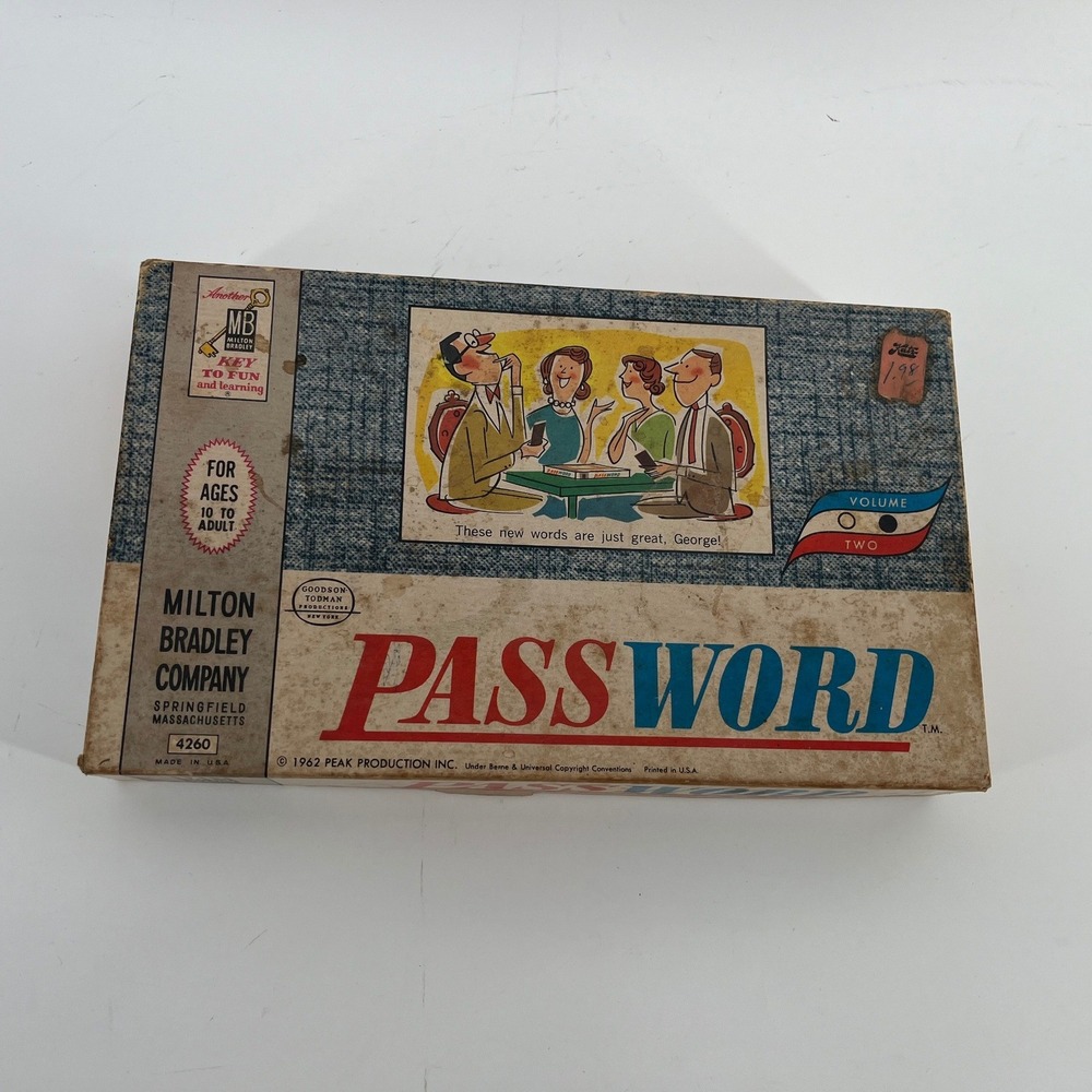 Milton Bradley Password Game Volume 2 Blue Vintage 1962 Word Game
